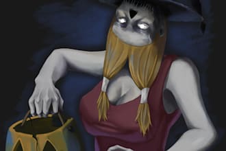 be your horror illustrator so you dont need to worry when halloween coming