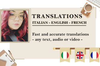 translate from english and french to italian and viceversa
