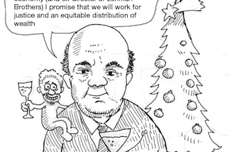 make a humorous comic strip about world news or any topic