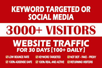 drive keyword targeted or social media web traffic