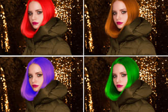 change hair colour and dress color in photoshop