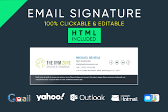 design a responsive and clickable HTML email signature