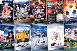 do best sports, gym, fitness, health, event, football, soccer flyer or poster