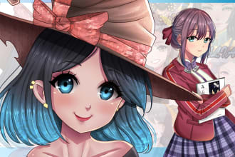 create an awesome original anime character concept art