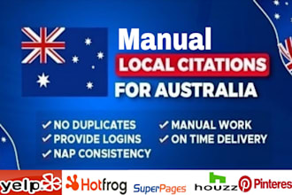 do 100 high authority au business citations for local SEO