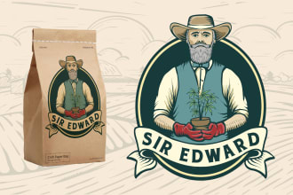 create awesome vintage logo with hand drawn illustration