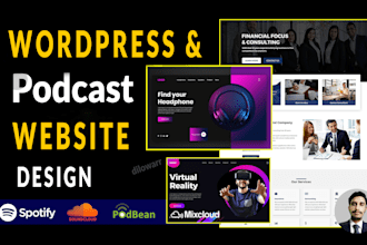 do music website, podcast website, or any wordpress website design