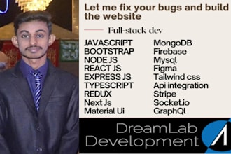 be your full stack web developer in react, nodejs