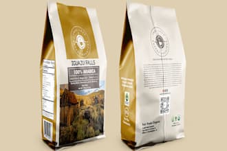do coffee bag with dieline ,product packaging ,and box design