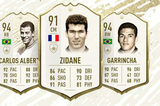 create FIFA player card with your character