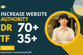 increase domain rating ahrefs DR 70 plus majestic tf 35