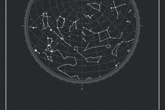 design a personalized and unique custom night sky star poster map