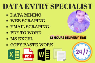 be your virtual assistant for data entry, copy paste, administrative tasks