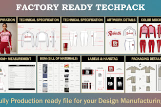 create factory ready activewear collection techpacks