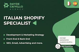 be your italian shopify specialist for any ecommerce solution