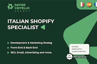 be your italian shopify specialist for any ecommerce solution