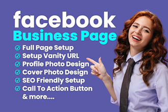 do facebook business page setup , fan page create , banner , and cover design