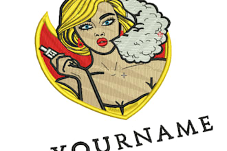 do embroidery digitizing into emb,dst,pes file in 2 hours