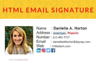 create professional clickable HTML email signature