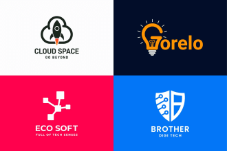 design minimalist tech crypto security technology startup and software logo