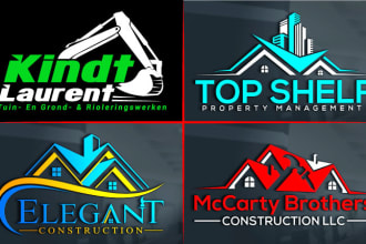 design minimalist real estate, construction logo design