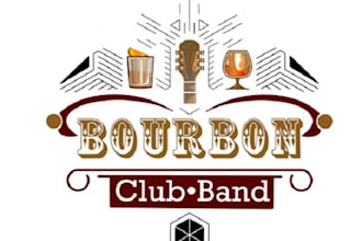 design bourbon club band logo in 24 hours