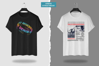 do urban futuristic street wear and t shirt design
