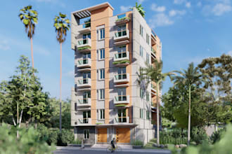 do architectural 3d building model rendering  animation