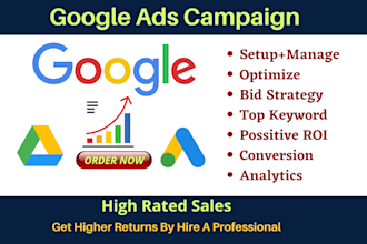 setup google adwords campaign for high rated sales