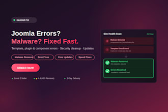 fix joomla errors, remove malware, and handle updates fast