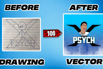 recreate your logo drawing to a vector