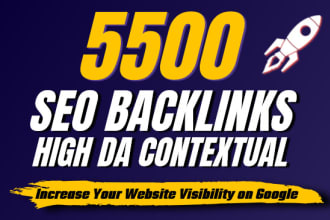 build 5000 da high quality backlinks  for google ranking