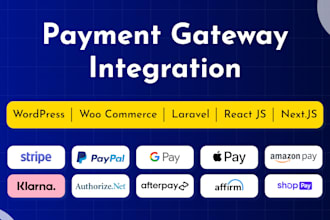 integrate stripe or any payment gateway in your website