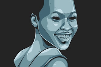 make statue style vector vexel art portrait from your photos