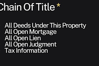 do property search title search and chain of title report