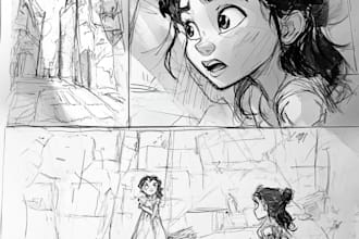 create storyboard sketches based on your brief