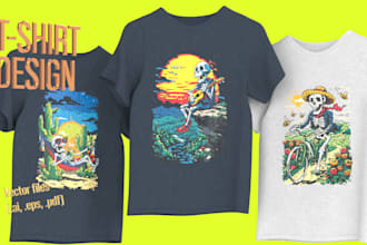 create adventure illustration for outdoor tshirt design