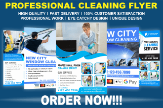 do professional cleaning service flyer, brochure and door hangers in 12hrs