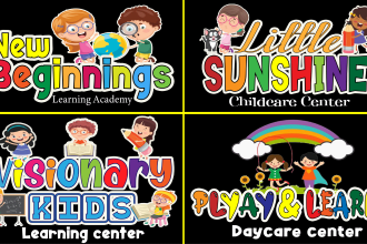 design kids daycare, childcare, education, or children logo