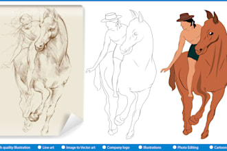 vectorize and digitize hand drawing or sketch to digital art