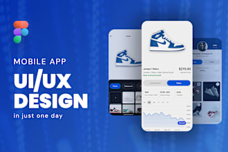 design modern mobile app UI UX in figma for ios and android