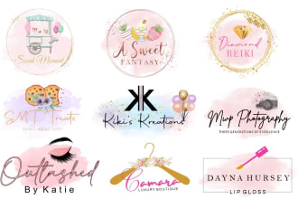 do watercolor feminine logo for eyelashes boutique lipogloss cosmetics