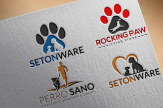 do modern animal dog pet care veterinary logo