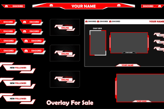 do custom animated twitch overlay, panels lower thirds youtube vtuber