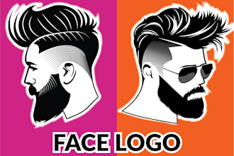 design minimal face logo face silhouette