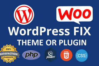 code or fix wordpress php html css jquery js plugins themes