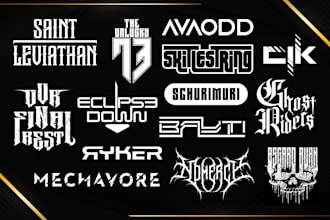 design typography logo for music, band, or dj