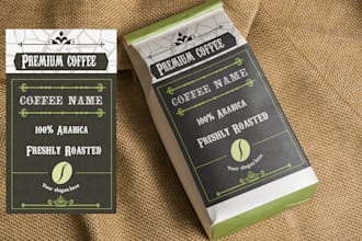 do unique vintage coffee label design for your brand