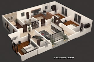 create architectural 3d floor plans