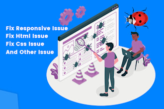 fix html css bootstrap and responsive bug fixing